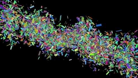 11 Flower Conffetti from left and right to middle nonstop with Alpha transparen Stock Footage 104387996