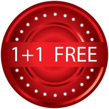 1+1 free stamp - vector Stock Illustration