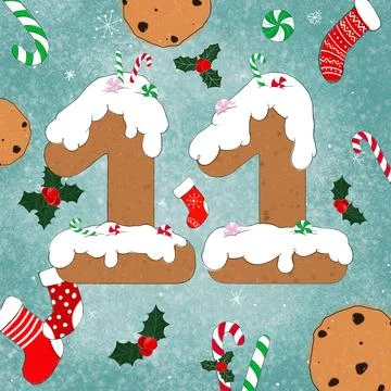 11 gingerbread figure Stock Illustration