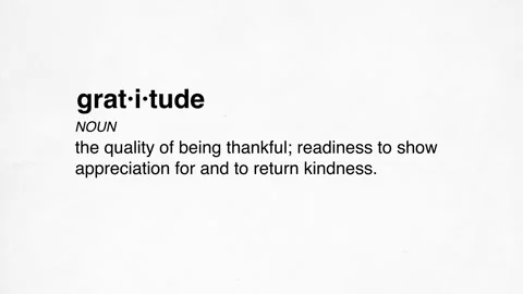 11 gratitude definition animation white background Stock Footage 267338780