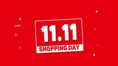 11 November ,  Singles Day,  Double 11 global  shopping festival Stock Footage
