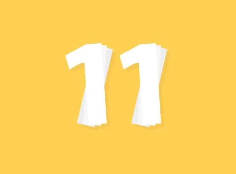 11 Number vector, modern layers design font. Eps10 illustration 스톡 일러스트