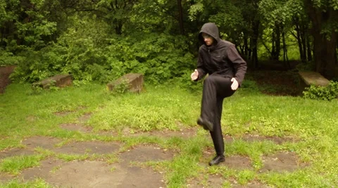 11. Pushing Down a Wall of Energy Stock Footage 38028965