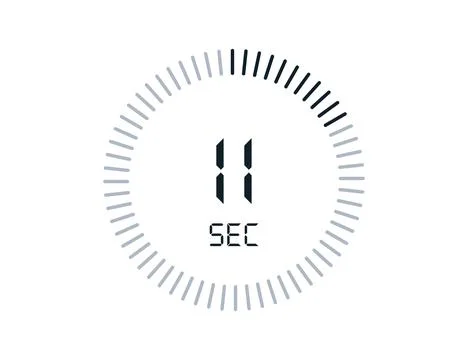 11 second timers Clocks, Timer 11 sec icon Stock Illustration
