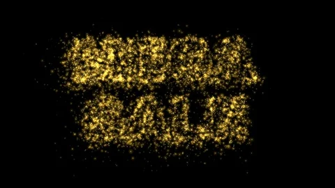 11 Text Animation with Gold Particles Mega Sale Video stock 129903822