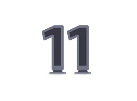11 vector number design. For logo, brand label, design elements, corporate id Illustrazione stock