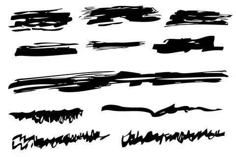 11 Vector Scribble Hand Draw Sketch Horizontal Line for your design element Stock Illustration