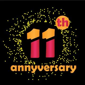 11 Year Anniversary Vector Template Design Illustration - Vector イラスト素材