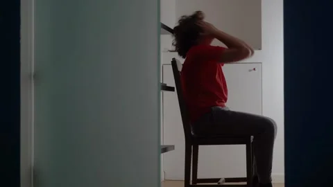 11-year-old boy in adolescence shows behavioral problems and depression upset -  Stock Footage 326626241