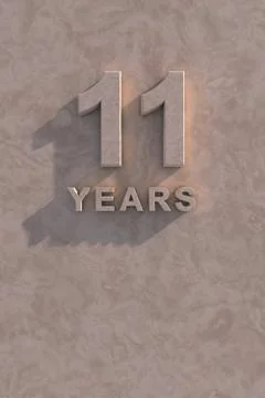11 years 3d text Stock Illustration