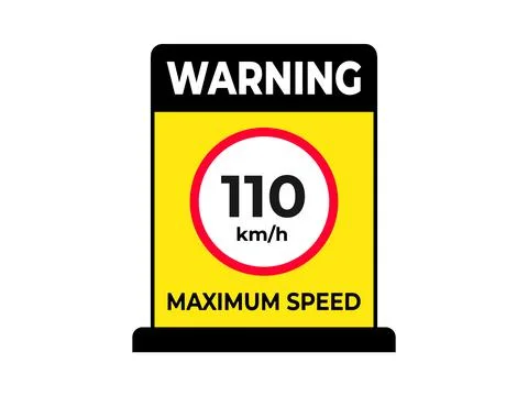 110 km per hour maximum speed limit traffic sign illustration Stock Illustration