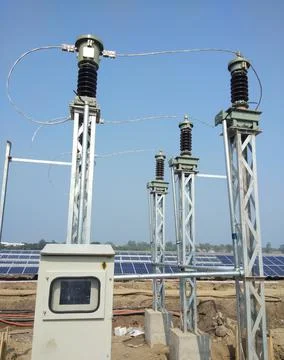110 KV Switchyard work is going on in solar plant Stock Photos