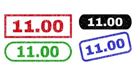 11.00 Rectangle Stamps with Distress Surface Stock Illustration