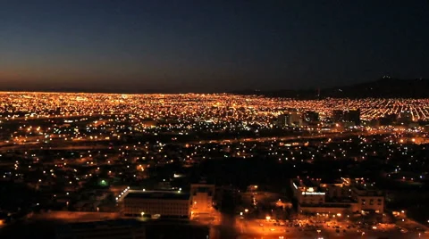 110115 el paso night Stock Footage 1097302
