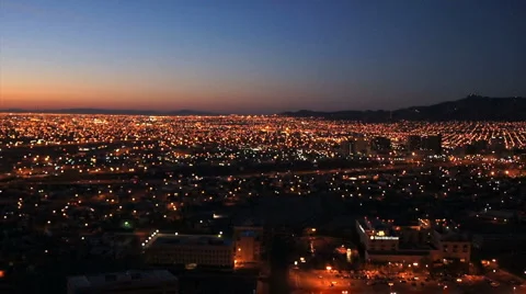110115 el paso twilight Stock Footage 1097312