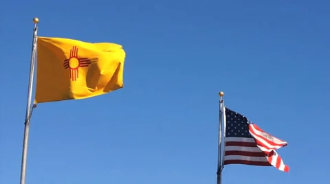 110414 usa new mexico flags Stock Footage 1086776