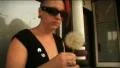 (1107) Tattooed young woman with Mohawk making dandelion wish HD Footage