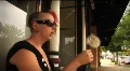 (1108) Tattooed young woman with Mohawk making dandelion wish HD Footage