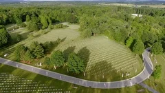 Panoramic aerial view of war cemetery, Fort Indiantown Gap National