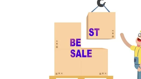 111 Animation Text Shipping Boxes Best Sale Stock Footage 138173855