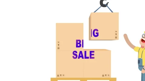 111 Animation Text Shipping Boxes Big Sale Stock-Footage 138173865