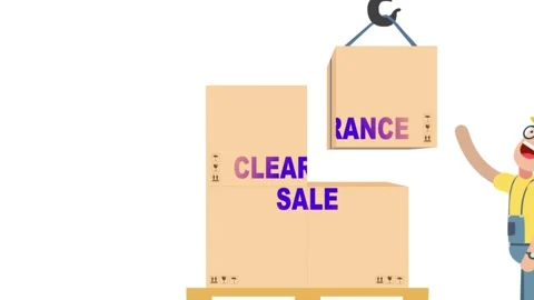 111 Animation Text Shipping Boxes Clearance Sale Stock-Footage 138173885