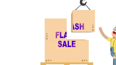 111 Animation Text Shipping Boxes Flash Sale Stock Footage 138173899