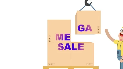 111 Animation Text Shipping Boxes Mega Sale Stock-Footage 138173919