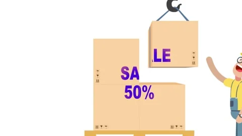 111 Animation Text Shipping Boxes Sale 50 Stock-Footage 138173937
