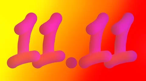 11.11 on a gradient yellow-red background. The date of Black Friday. Novembe Stock Illustration