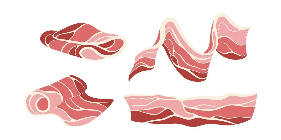 1111.set.1.bacon flat Stock Illustration