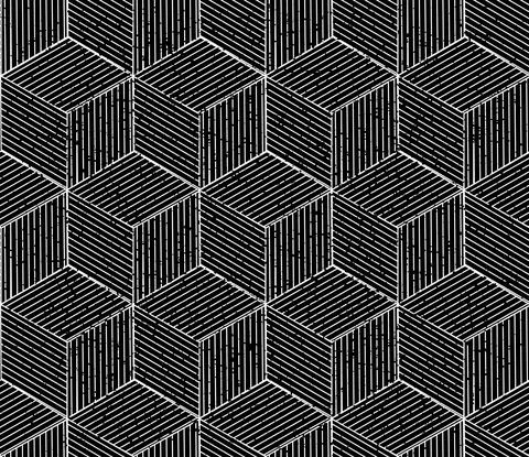 1113 Seamless pattern with black lines cube 스톡 일러스트