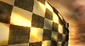 (1115) Checkered Race Flag and Sunset Blowing in Wind HD Footage