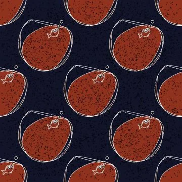 1115 Seamless pattern with bubblefish in fishbowl 스톡 일러스트