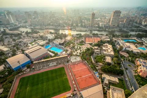 .11/18/2018 Cairo, Egypt, panoramic view of the central and business part of Stock Photos