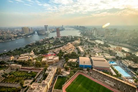 .11/18/2018 Cairo, Egypt, panoramic view of the central and business part of Foto stock