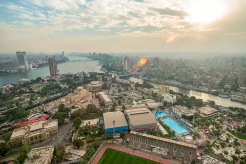 .11/18/2018 Cairo, Egypt, panoramic view of the central and business part of Stock Photos