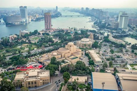 .11/18/2018 Cairo, Egypt, panoramic view of the central and business part of Stock Photos