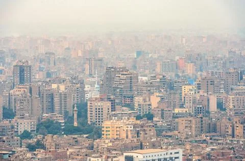 .11/18/2018 Cairo, Egypt, panoramic view of the central and business part of Stock Photos