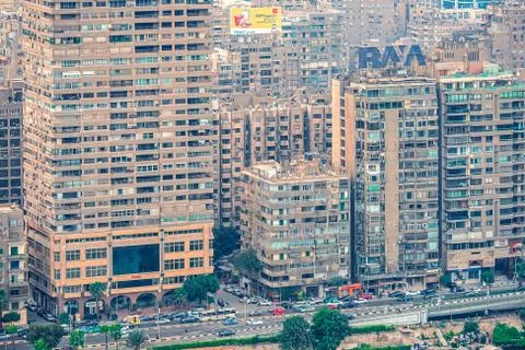 .11/18/2018 Cairo, Egypt, panoramic view of the central and business part of Stock Photos