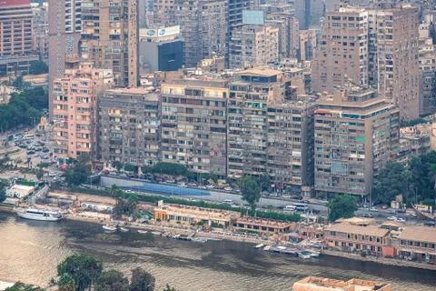 .11/18/2018 Cairo, Egypt, panoramic view of the central and business part of Stock Photos