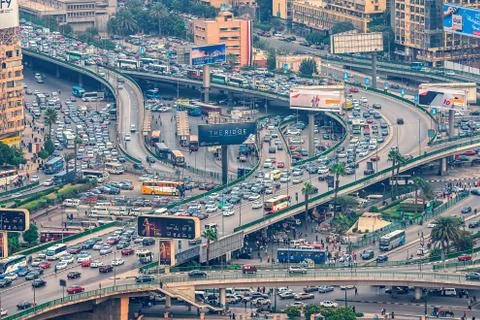 .11/18/2018 Cairo, Egypt, panoramic view of the central and business part of Stock Photos