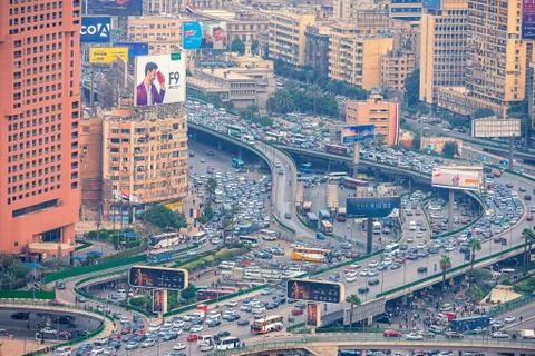 .11/18/2018 Cairo, Egypt, panoramic view of the central and business part of Stock Photos