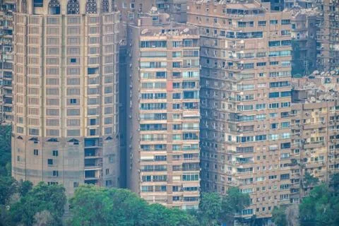 .11/18/2018 Cairo, Egypt, panoramic view of the central and business part of Stock Photos