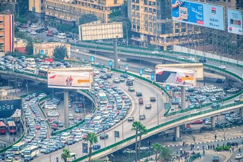 .11/18/2018 Cairo, Egypt, panoramic view of the central and business part of Foto stock
