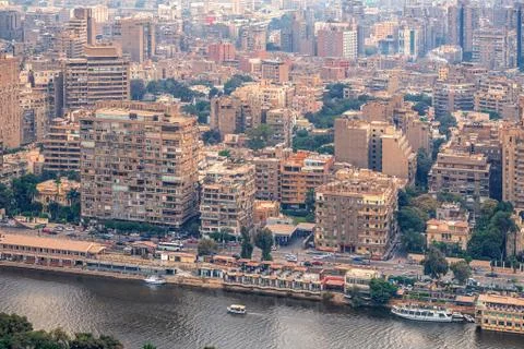 .11/18/2018 Cairo, Egypt, panoramic view of the central and business part of Stock Photos