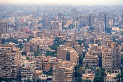 .11/18/2018 Cairo, Egypt, panoramic view of the central and business part of Stock Photos