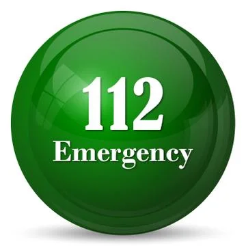 112 Emergency icon. Internet button on white background.. Stock Illustration