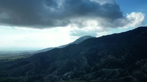 112. Landscape. The mountain range of Cyprus. climb with right movement Stock Footage 267899833