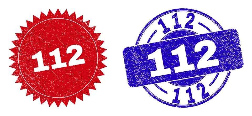 112 Rounded and Rosette Watermarks with Rubber Texture 스톡 일러스트